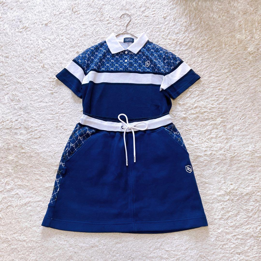 パーリーゲイツ　近年モデル　アーガイル　PGロゴ　セットアップ　ゴルフウェア　M