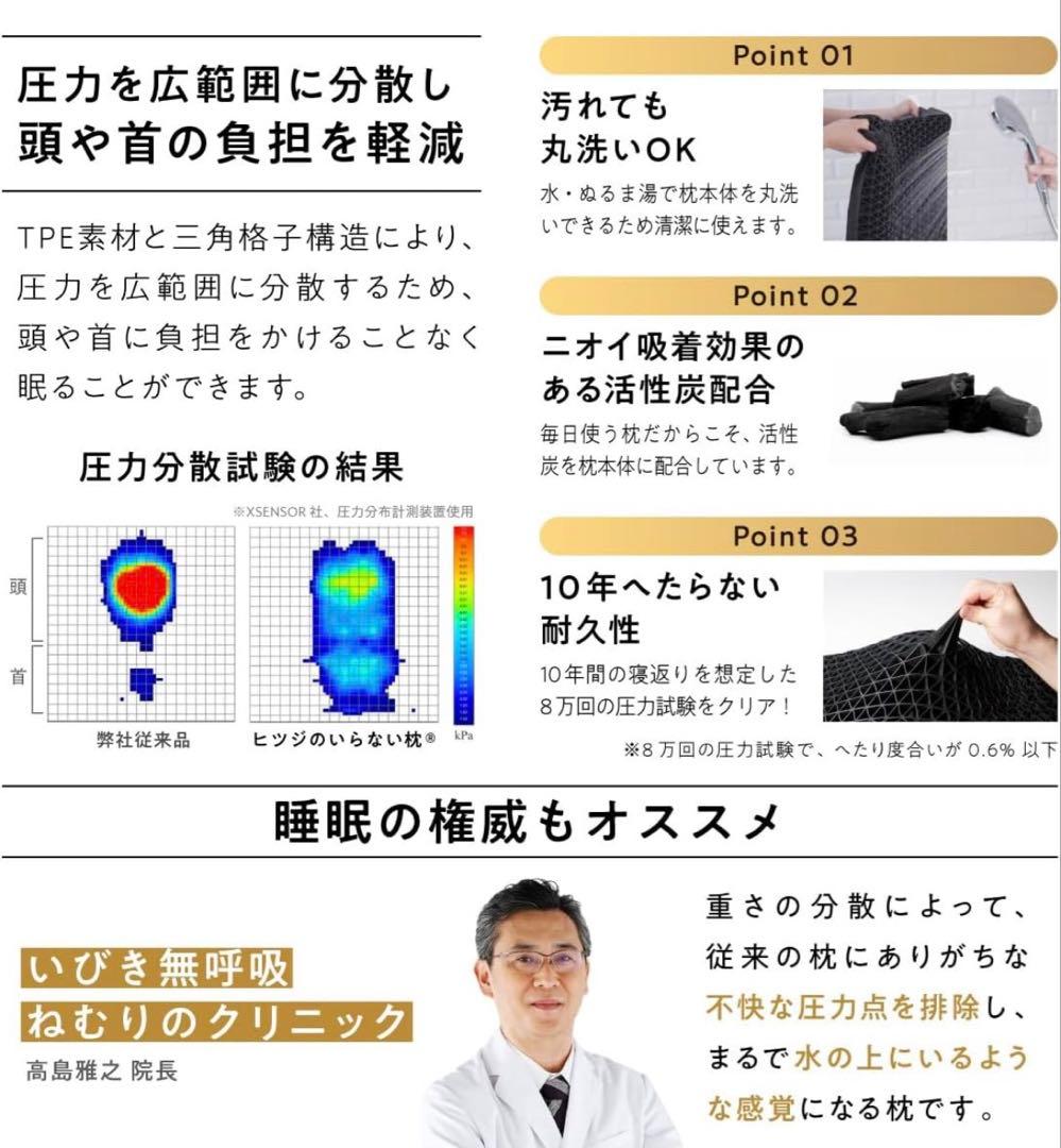 ヒツジのいらない枕 枕 まくら テンセル枕カバー付き