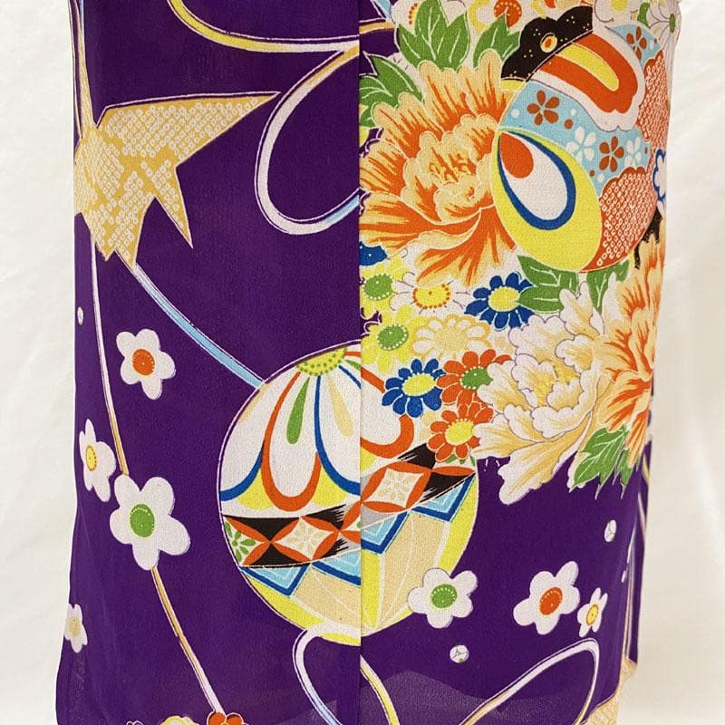 ◎504ag30◎七五三 三歳 女児 単衣着物&被布 セミアンティーク 紫◎