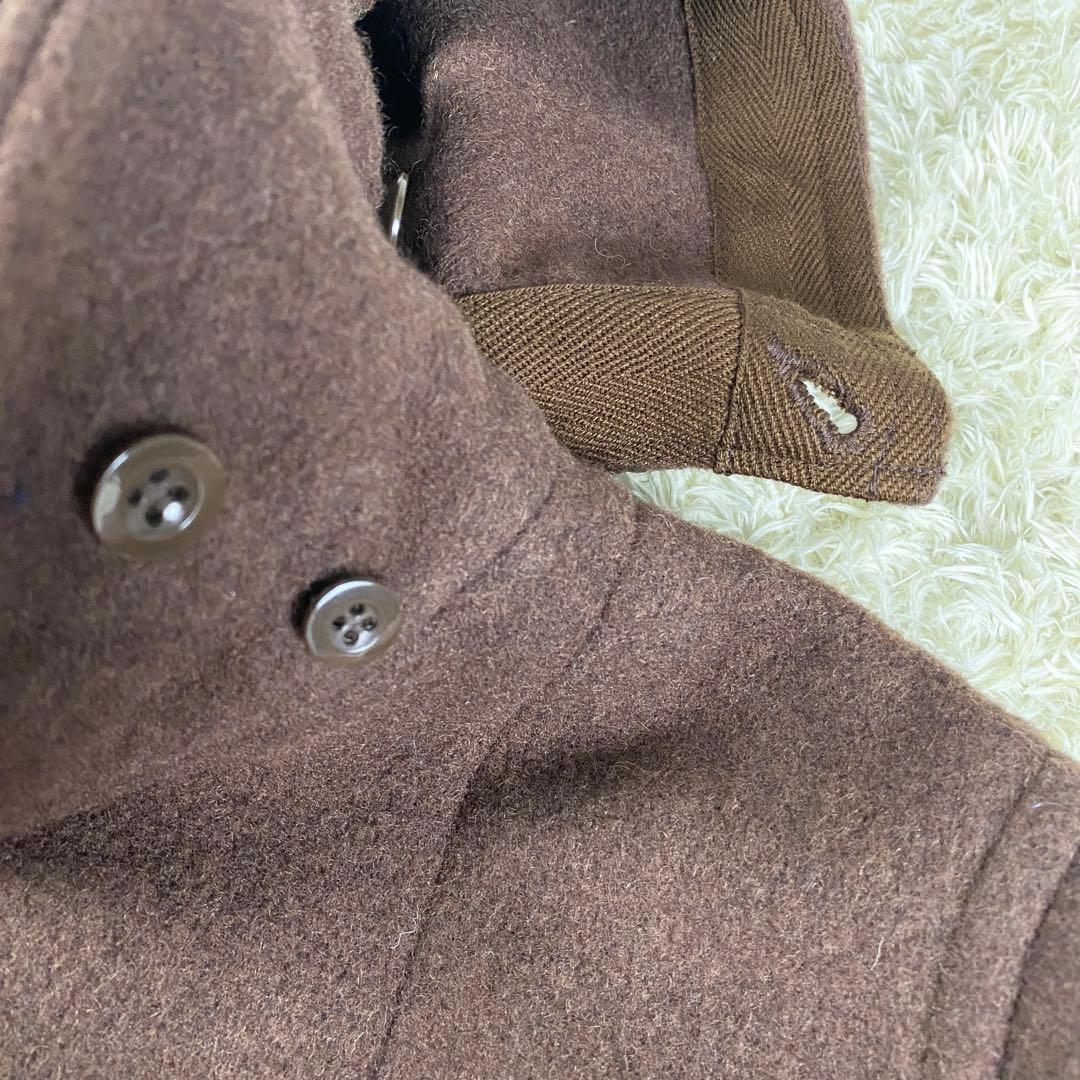 【極美品】ダントン ウールモッサ フードコート 2way 小さいサイズ 34 茶