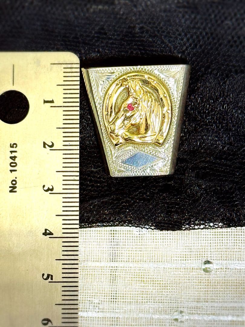 ビンテージ⭐︎ウェスタンカラーチップとスカーフリング3点セット10K&ルビー