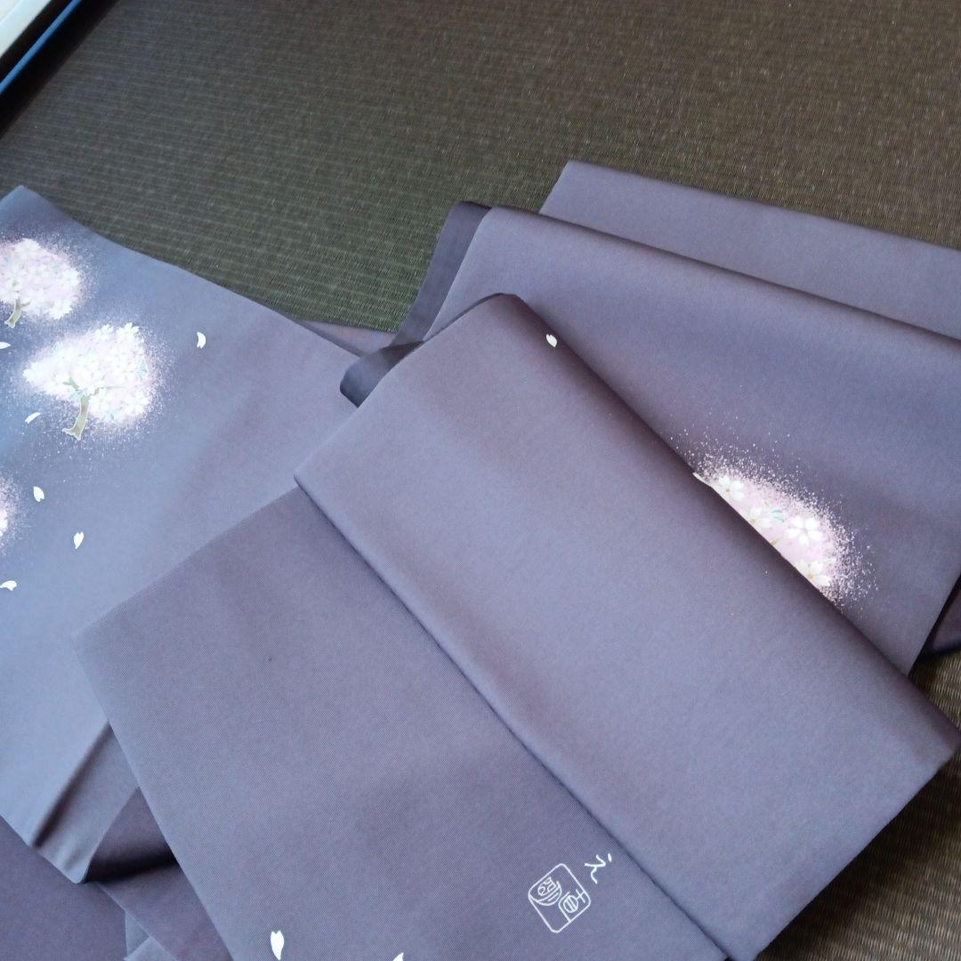 手描き友禅 工房さはこ　友禅作家　佐波古直明氏　九寸名古屋帯　夜桜