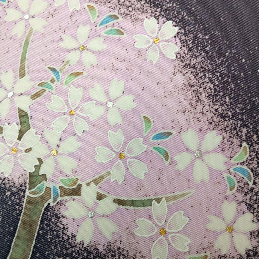 手描き友禅 工房さはこ　友禅作家　佐波古直明氏　九寸名古屋帯　夜桜