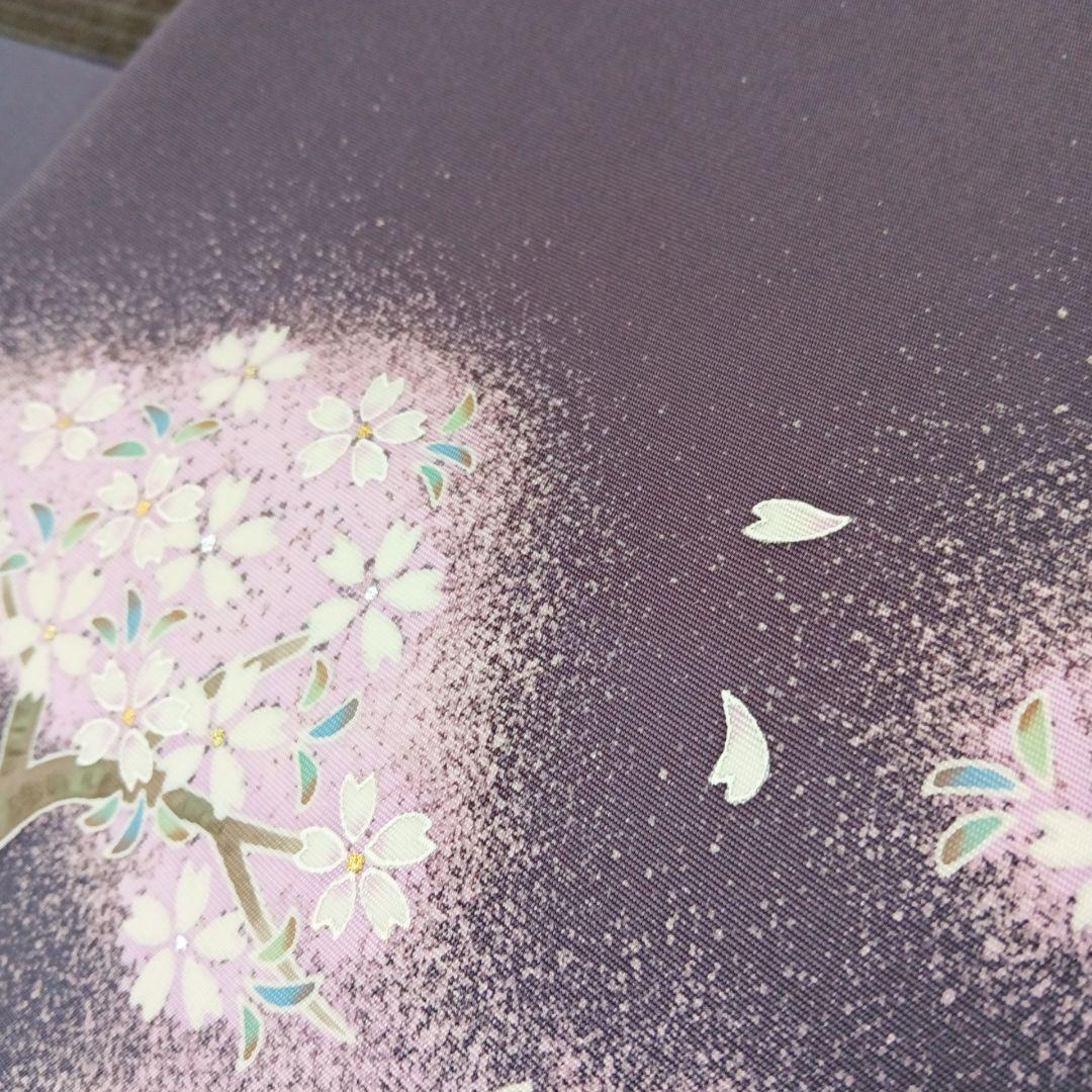 手描き友禅 工房さはこ　友禅作家　佐波古直明氏　九寸名古屋帯　夜桜