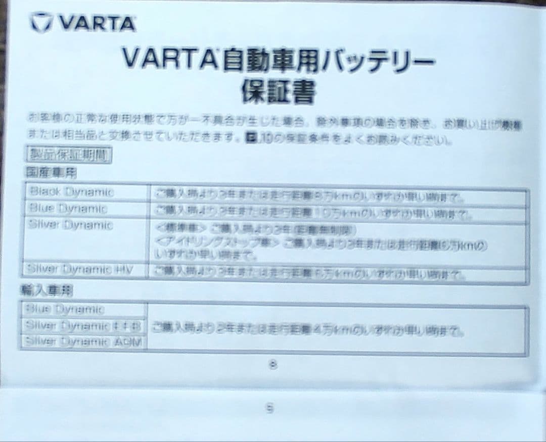 新品・未使用Varta バルタ カーバッテリー LN3 570 901 076