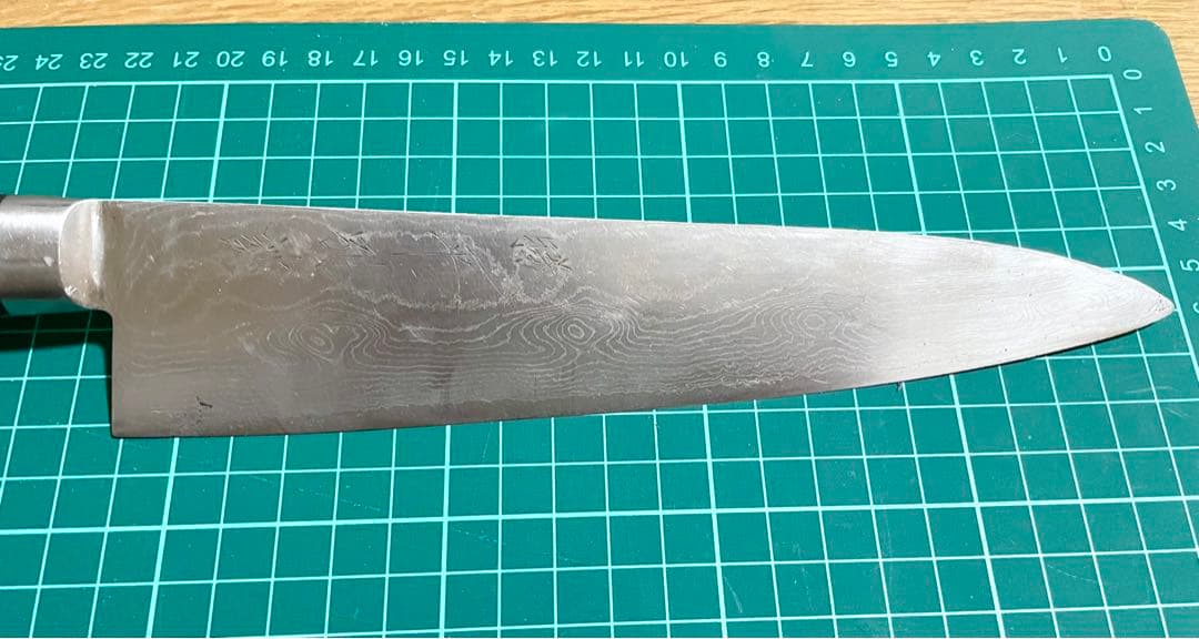 菊秀刃物店 勝平 ダマスカス 牛刀 包丁 刃渡り約21cm 研ぎ済み