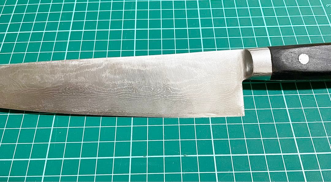 菊秀刃物店 勝平 ダマスカス 牛刀 包丁 刃渡り約21cm 研ぎ済み
