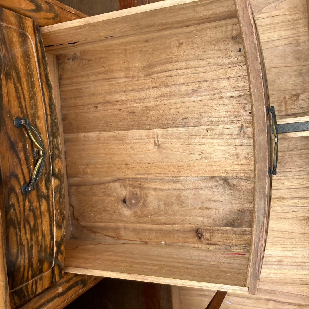 昭和レトロ 松永木工所 木製茶箪笥 茶棚 ガラス戸 サイドボード 古家具 古民家