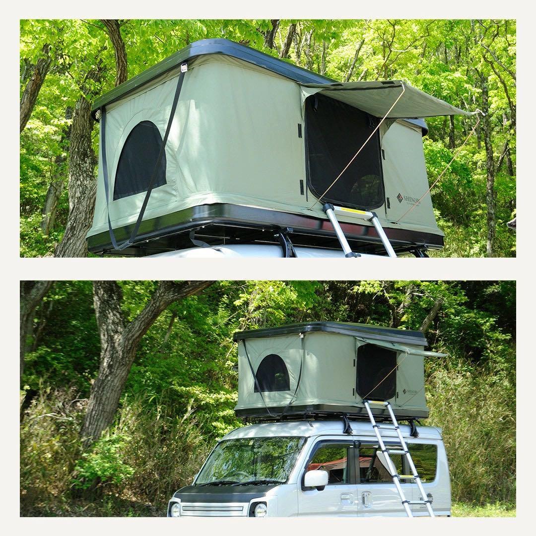 新品未使用 SHINOBI ルーフテント ハシゴ付 タワー型 ホワイト/ベージュ