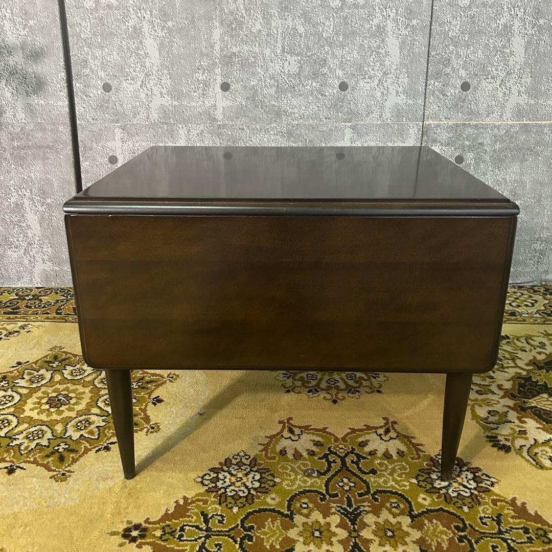 ꧁カリモク家具 karimoku꧂両側バタフライ式サイドテーブル ナイト ロー