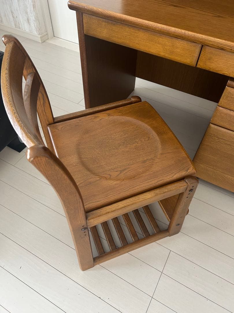 浜本工芸　学習机　本棚付き　袖机　フルセット　USED 皇室御用達　高級