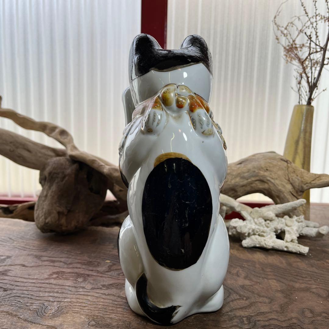 古瀬戸／招き猫／骨董／希少／縁起物／招き猫／アンティーク／ヴィンテージ