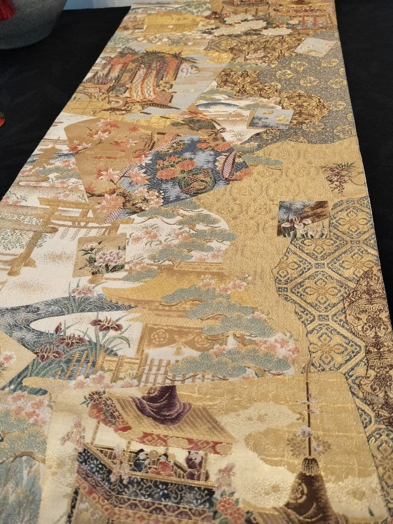 ルブの森★A739高級‼️ひな祭り‼️袋帯テーブルランナー2m15cm