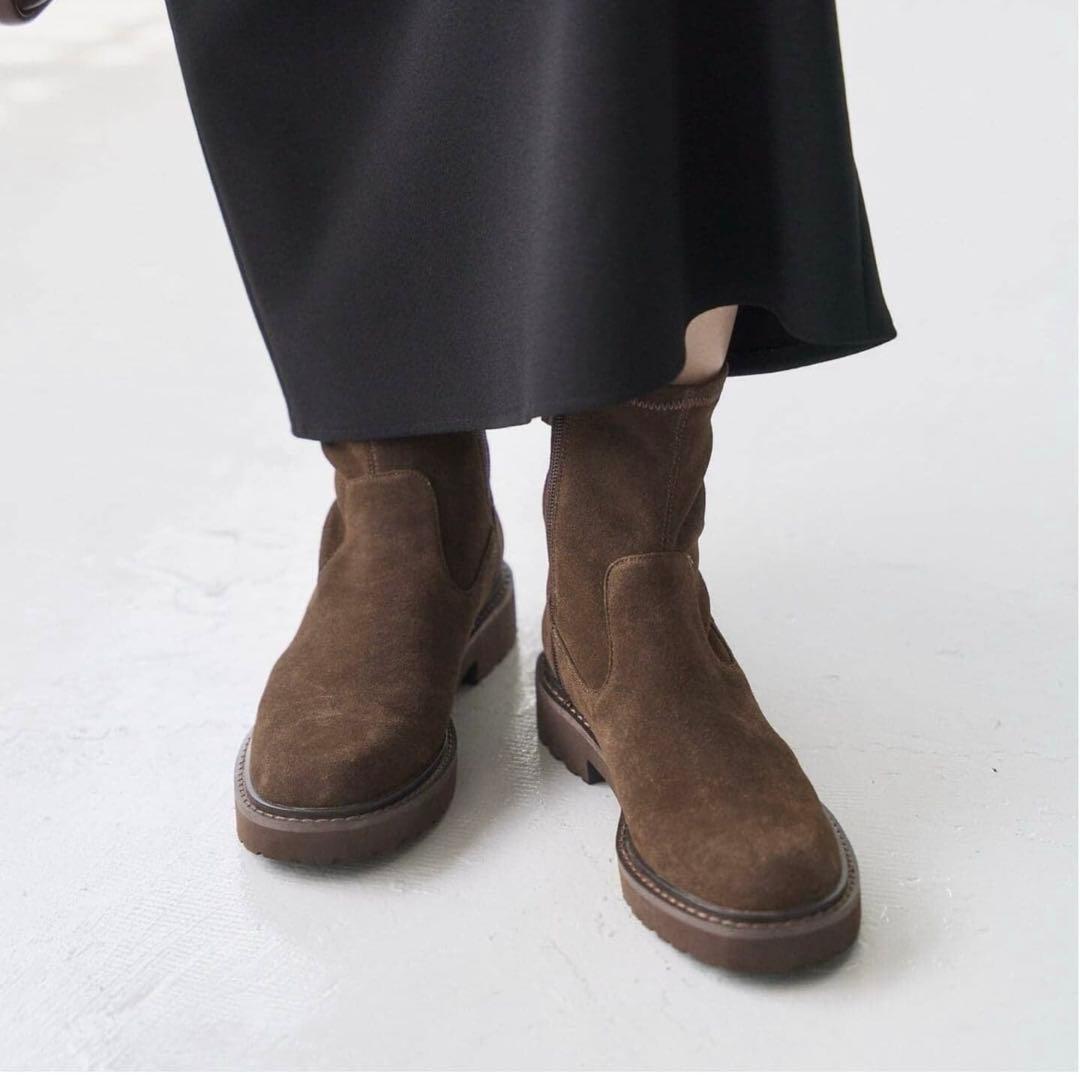 新品未使用ルタロン3.5㎝トラックソールフィットショートブーツMブラウン