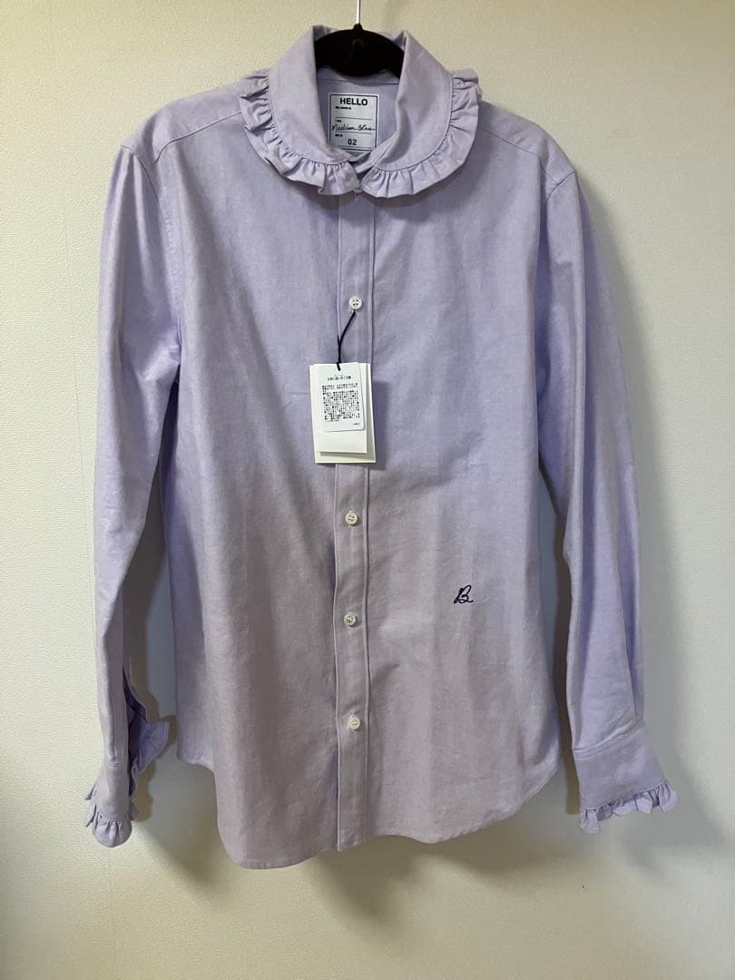 マディソンブルーラウンドカラーフリルシャツ02タグ付