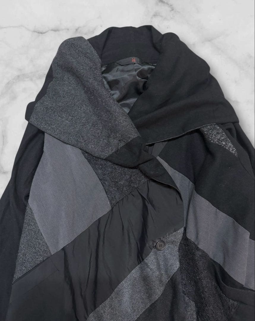 センソユニコ MOYURUパッチワーク コート ジャケット ブラック 異素材