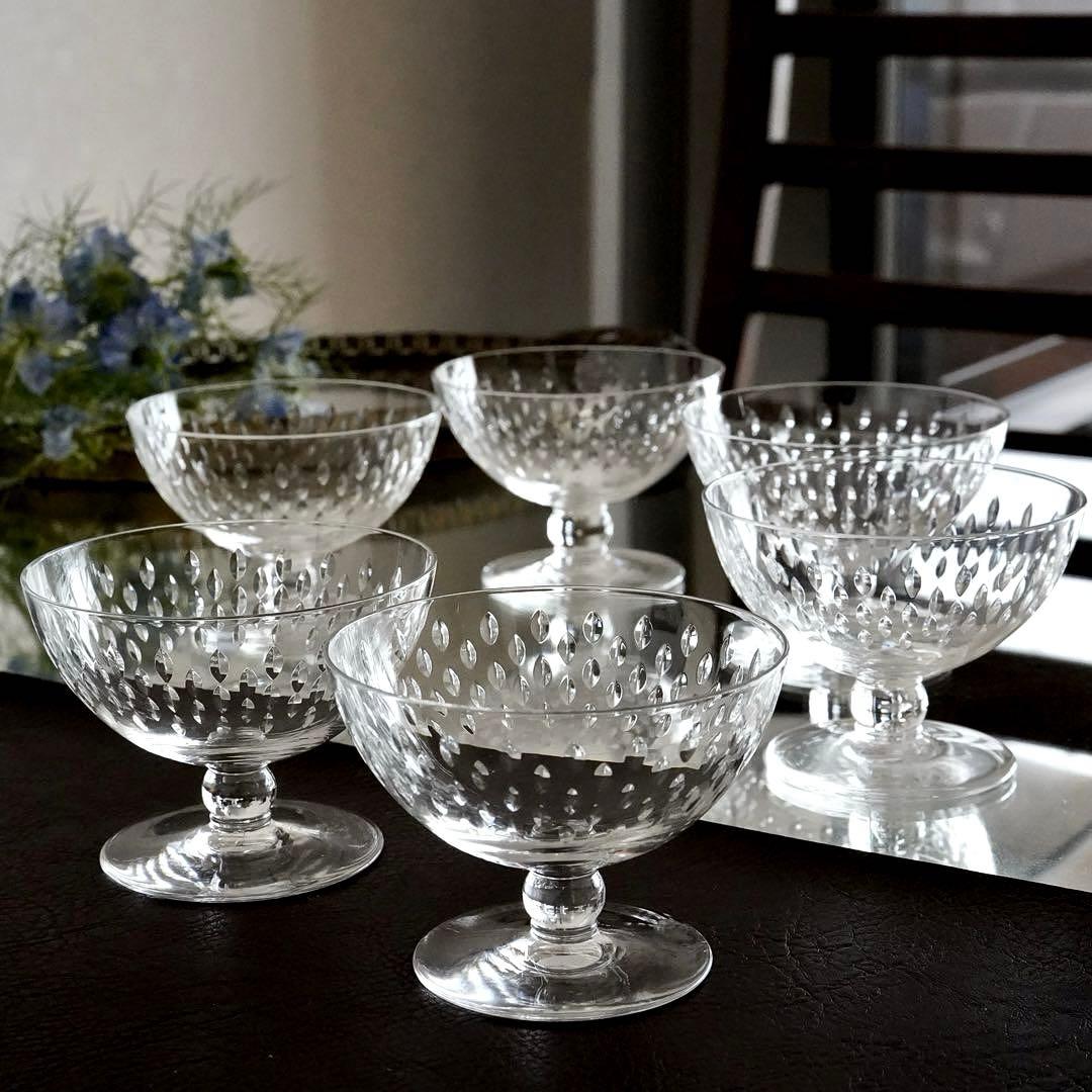 美品★オールドバカラBACCARAT★パリ★シャンパンクープ ワイングラス★6脚