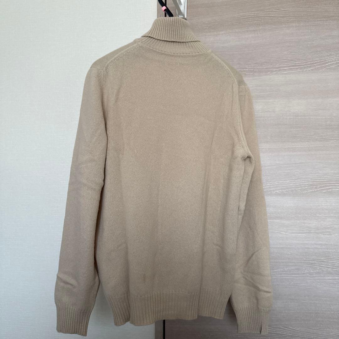 FEDELI フェデリ ミルクティ ベージュカシミヤタートルネックニット46 M