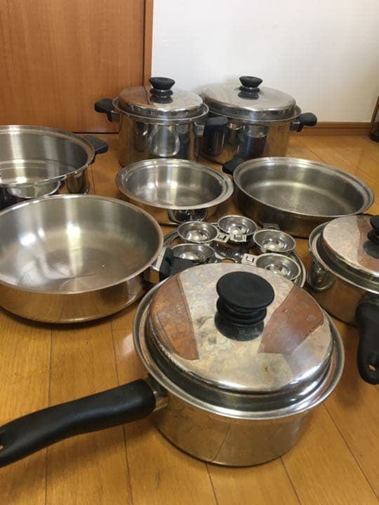 【美品】アムウェイ　クィーン　セット　フライパン　ステンレス【送料無料】