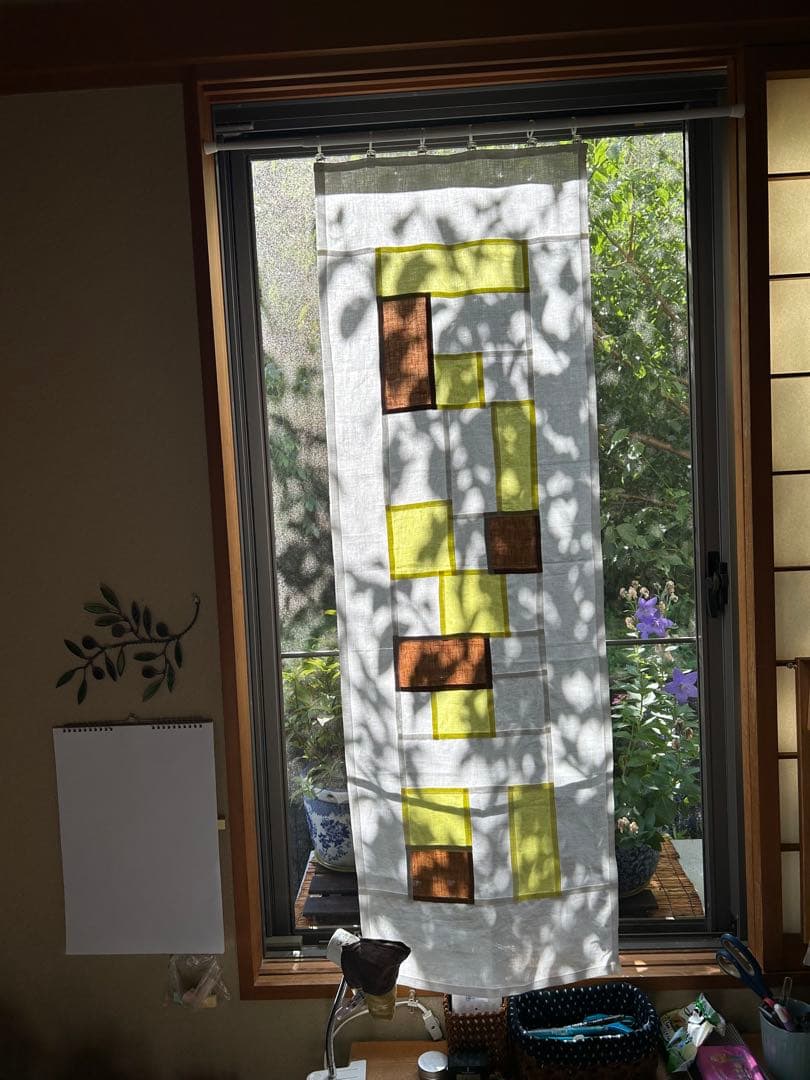 「れもん色とカーキモカ色」麻ポジャギ　　2枚組