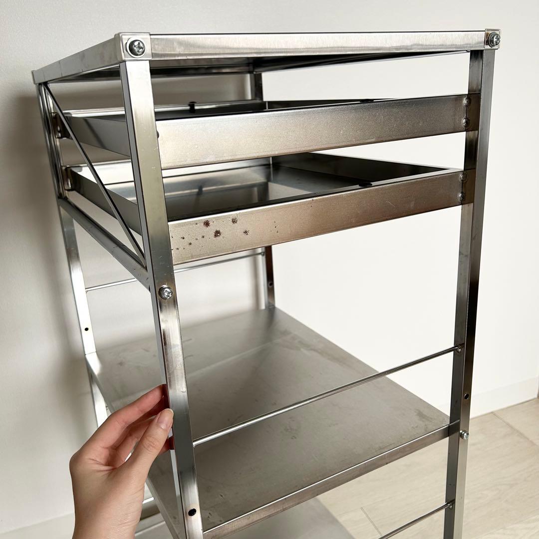 ステンレス　ワゴン　作業台　ディノス　収納カート