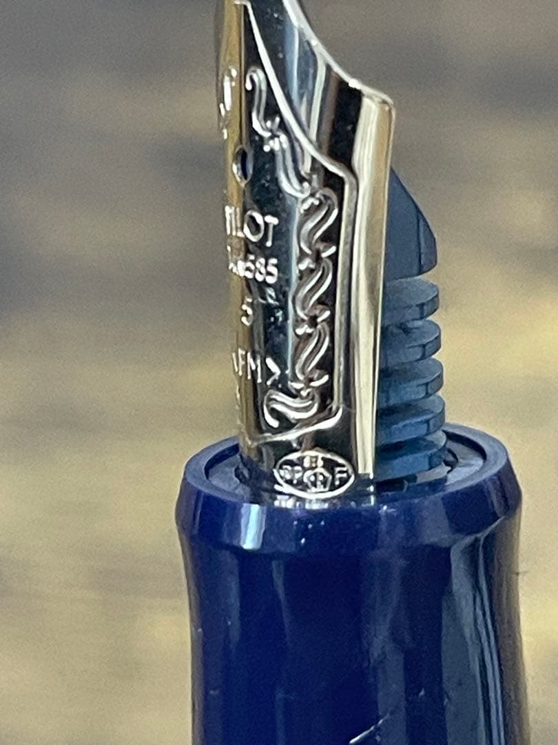 試筆のみ　ネイビー　網目　2016 限定　FM パイロット　万年筆　カスタム74