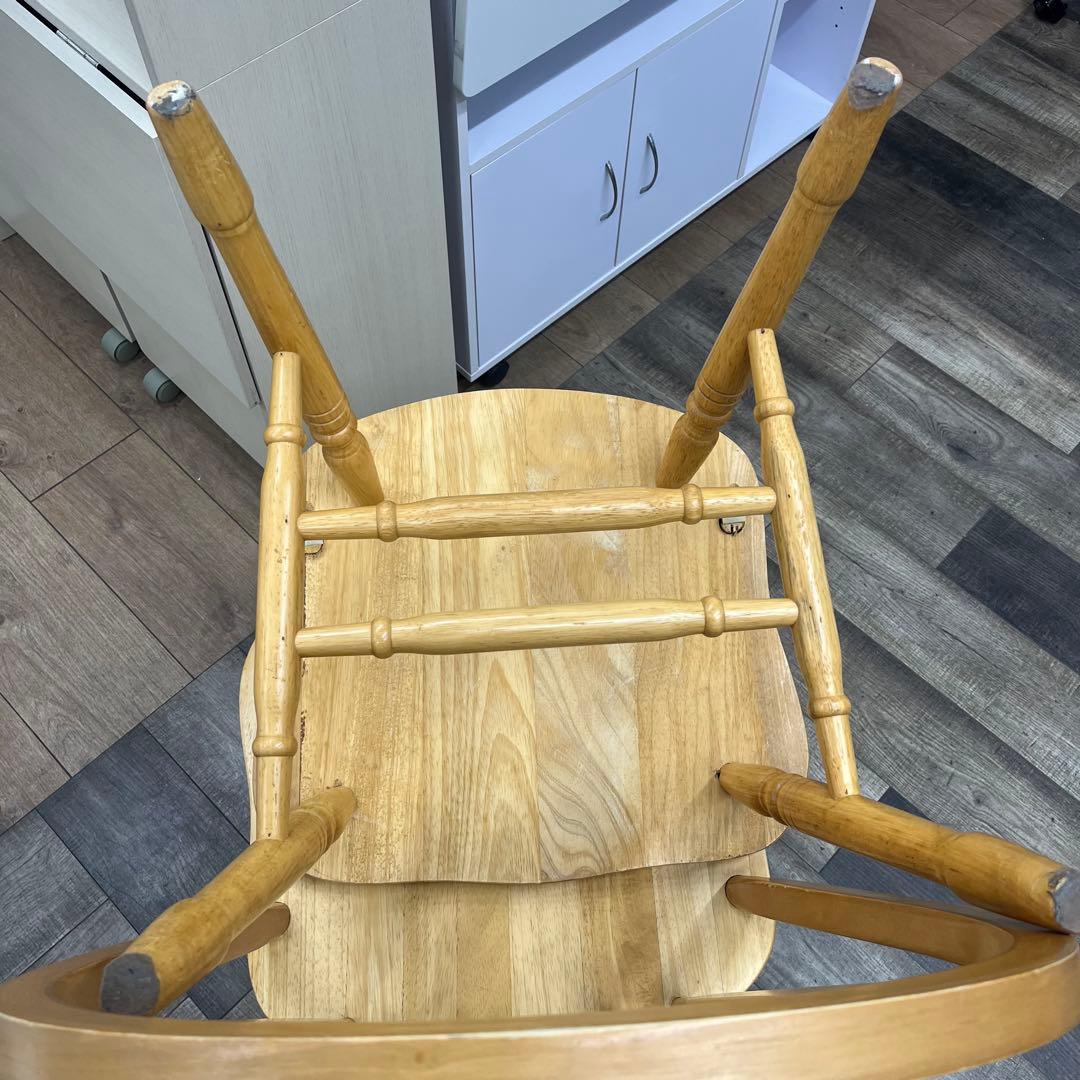 ② RUBBERWOOD ダイニングチェア ウィンザー　天然木　２脚セット