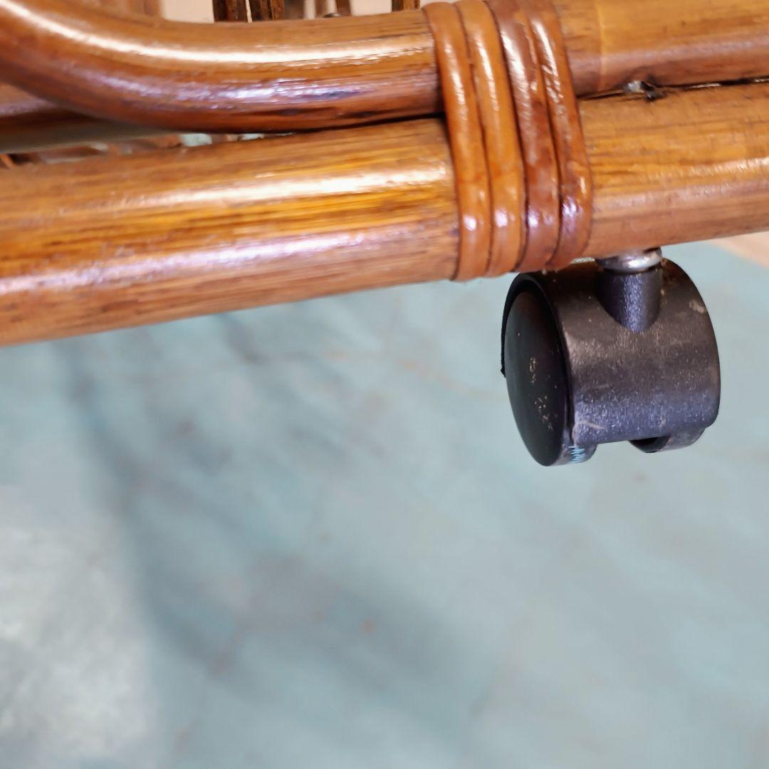 美しい　ラタン　ハンガーラック　コートラック　アンティーク　木製　美品