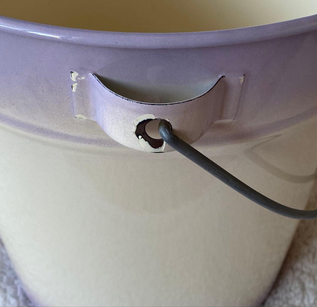 ☘️イマン☘️ ビビアン　パープル　ホーロー製蓋付き特大バケツ　ストッカー