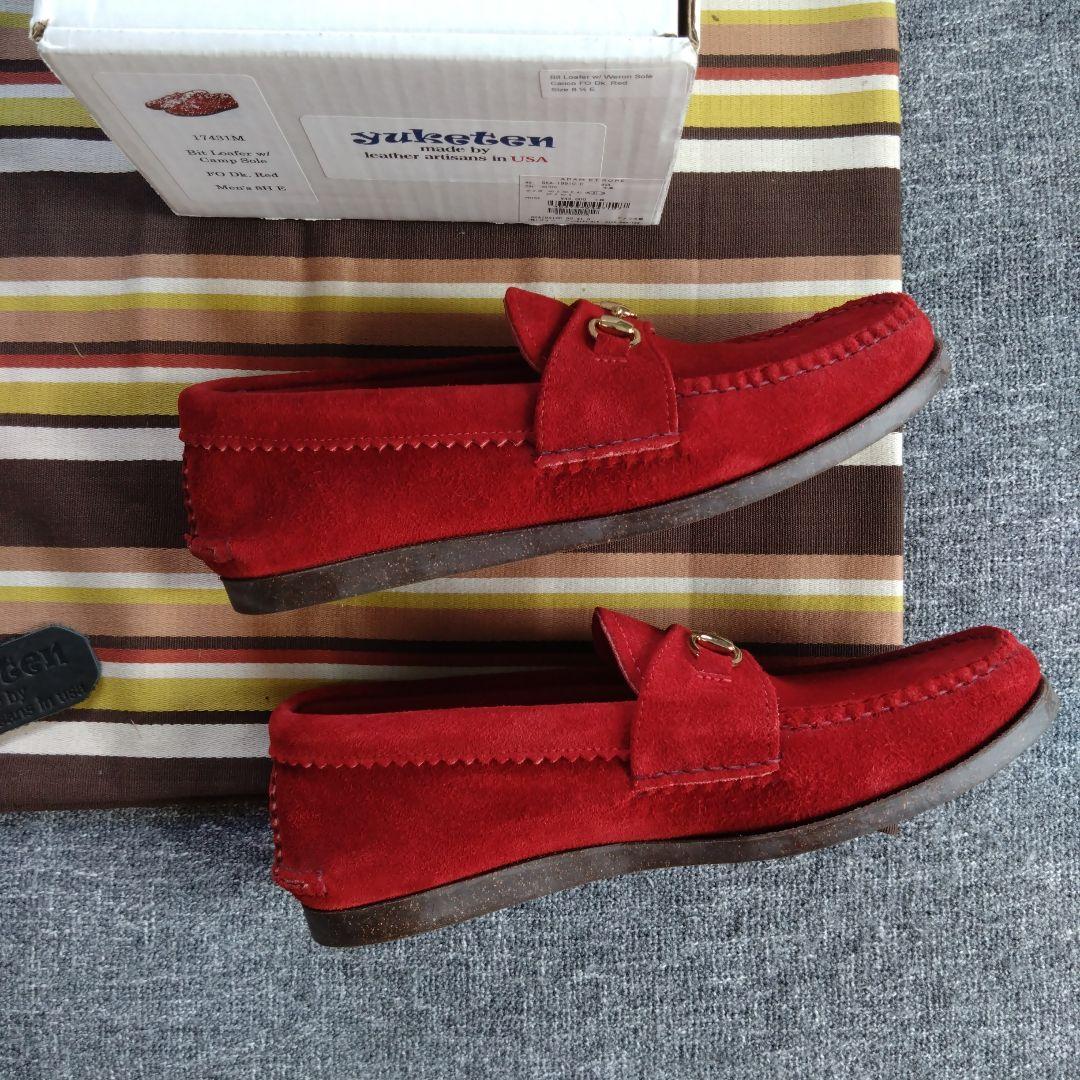 【YUKETEN】美品 Bit Loafer w/Camp Sole スエード赤