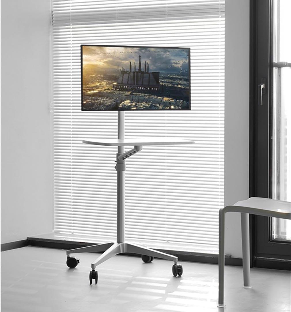 モニタースタンド （床置き・キャスター付）シルバー