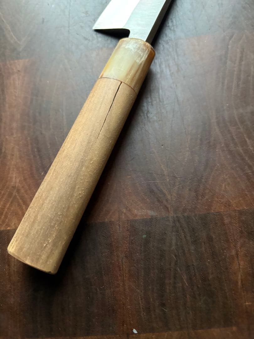 正本　築地　秀　小出刃　140mm 包丁　白鋼　和包丁　研ぎ済み　釣り　水牛朴