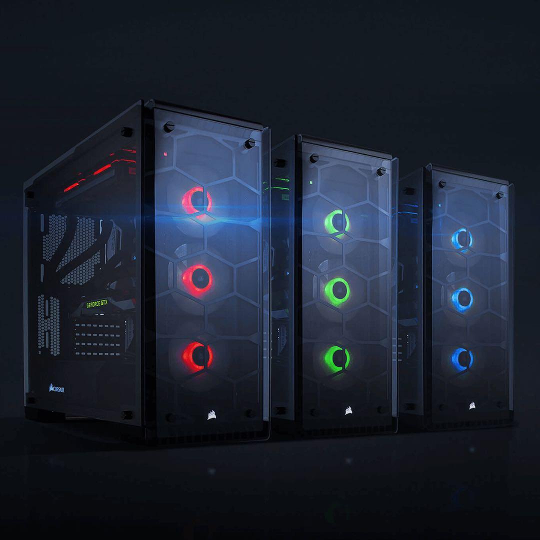 Corsair RGBファン付きフルタワー型全透明PCケース570XRGB