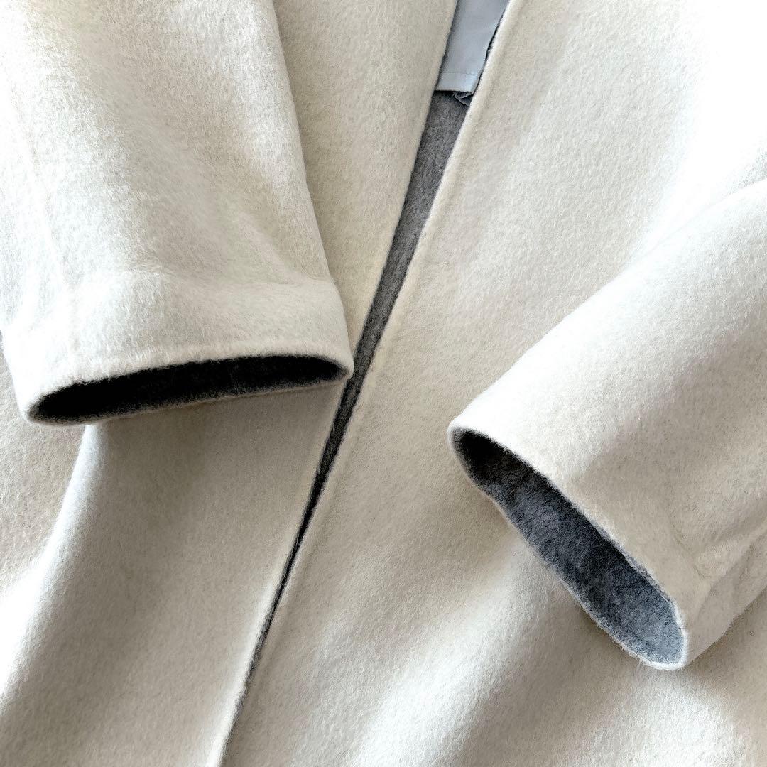 美品 23区 ウール アンゴラ カシミヤ フーテッド コート サイズ 40