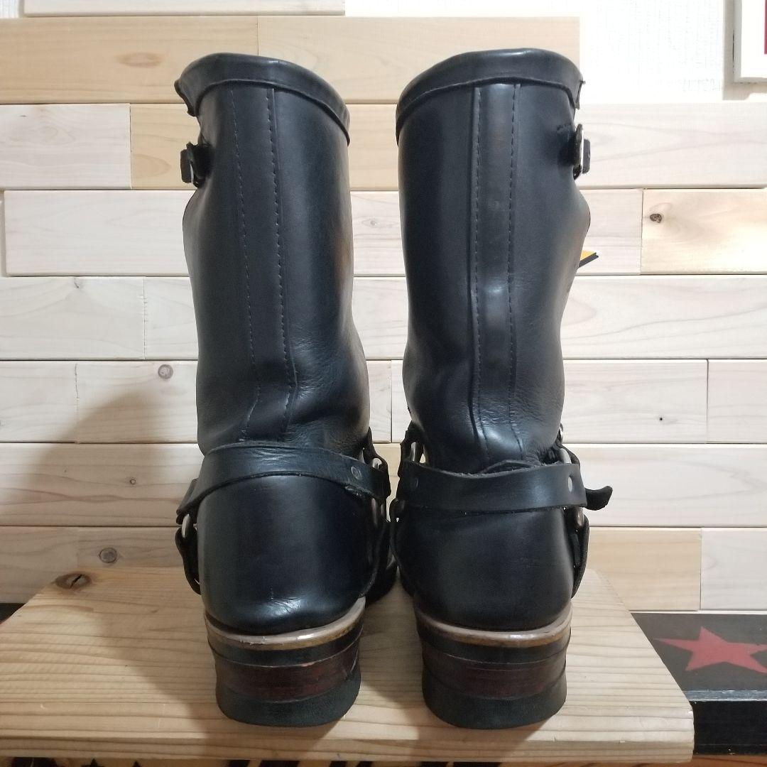 美品 80s　CHIPPEWA　エンジニア　リングブーツ　黒プリントタグ　28