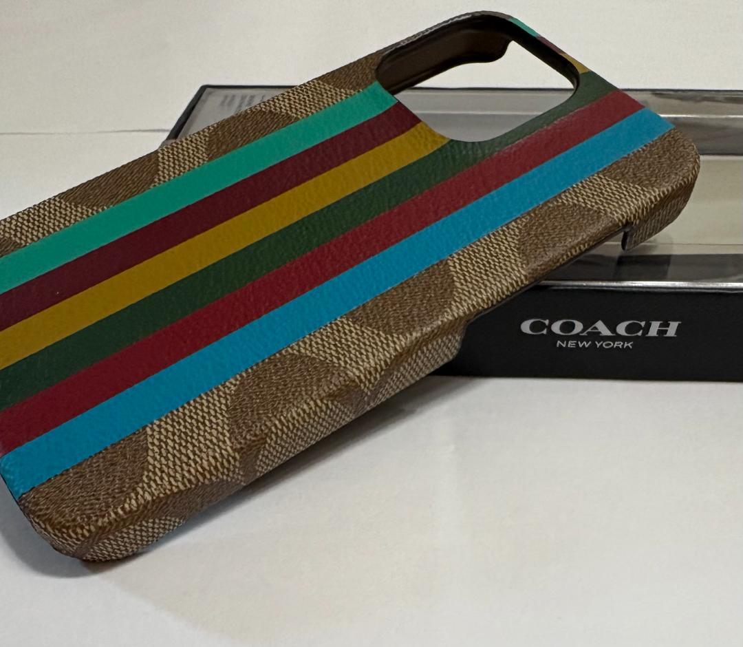 【正規品】 コーチ iPhone13 pro 対応 ケースKHAKI MULTI