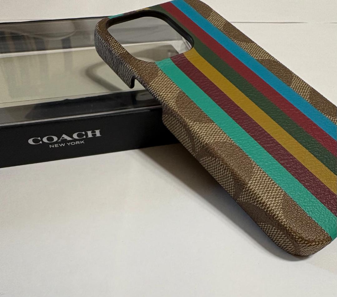 【正規品】 コーチ iPhone13 pro 対応 ケースKHAKI MULTI
