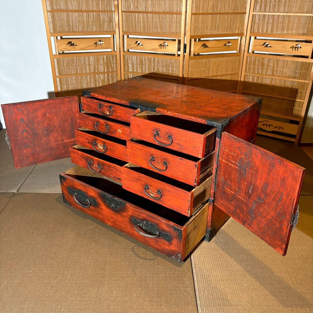 船箪笥　時代箪笥 引出し収納 和家具 アンティーク 伝統工芸 レトロ 和室 座敷