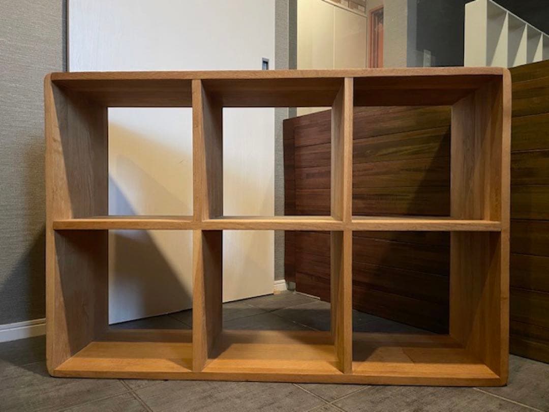 ma　ナラ/オーク無垢材 オープンブックシェルフ飾り棚 ほぞ組差し込み構造