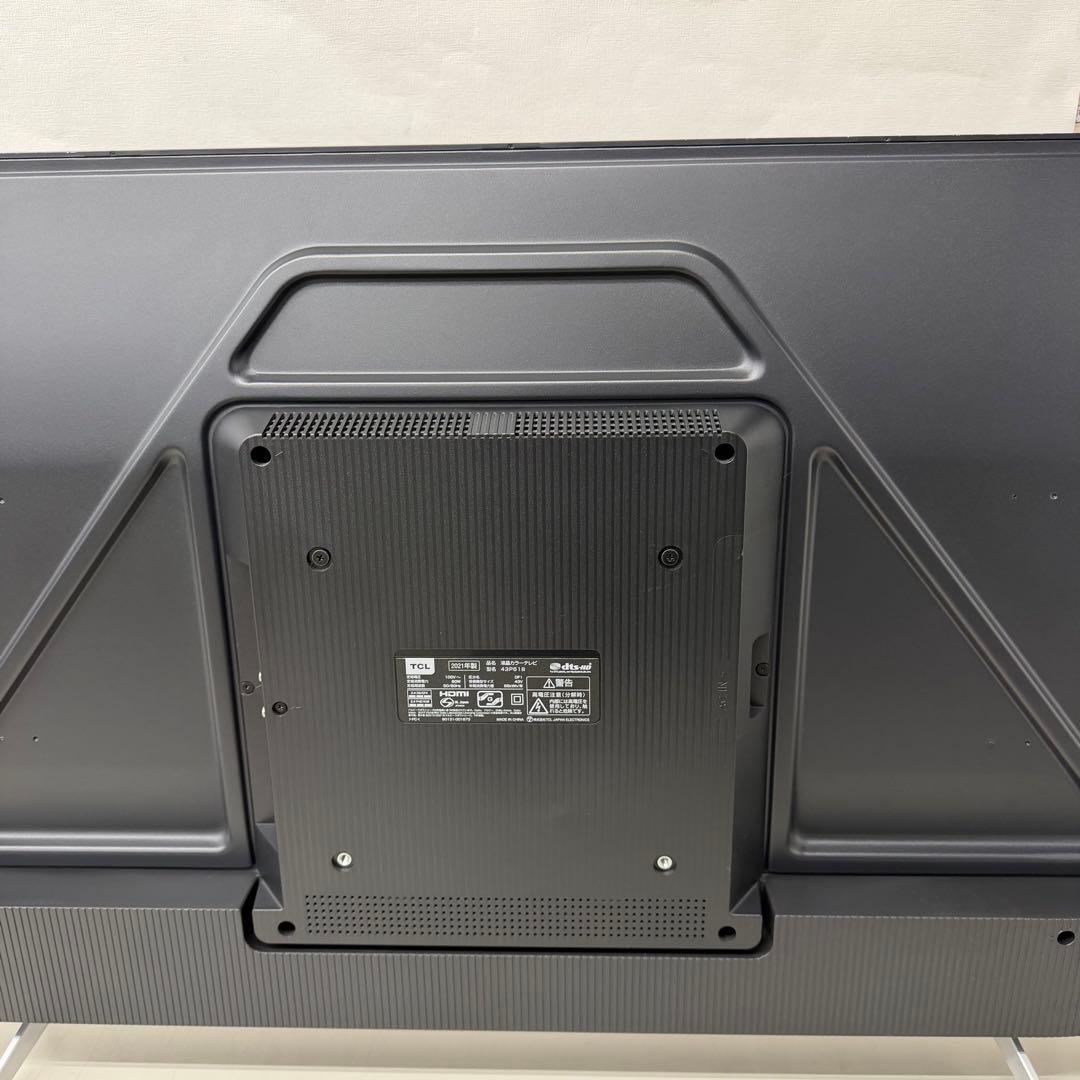 4K TCL 大画面液晶テレビ 本体　43P618 リモコン付き