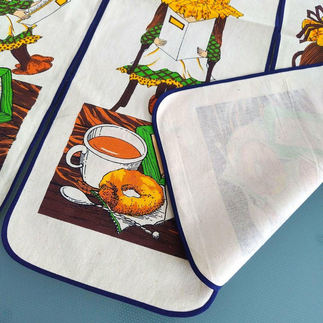 未使用極美品です！昭和レトロ当時物 コットンのれん メルヘンイラスト