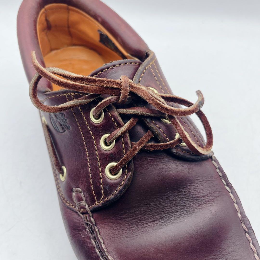 最安値❗️ ティンバーランド 3アイ デッキシューズ 9.5W バーガンディ