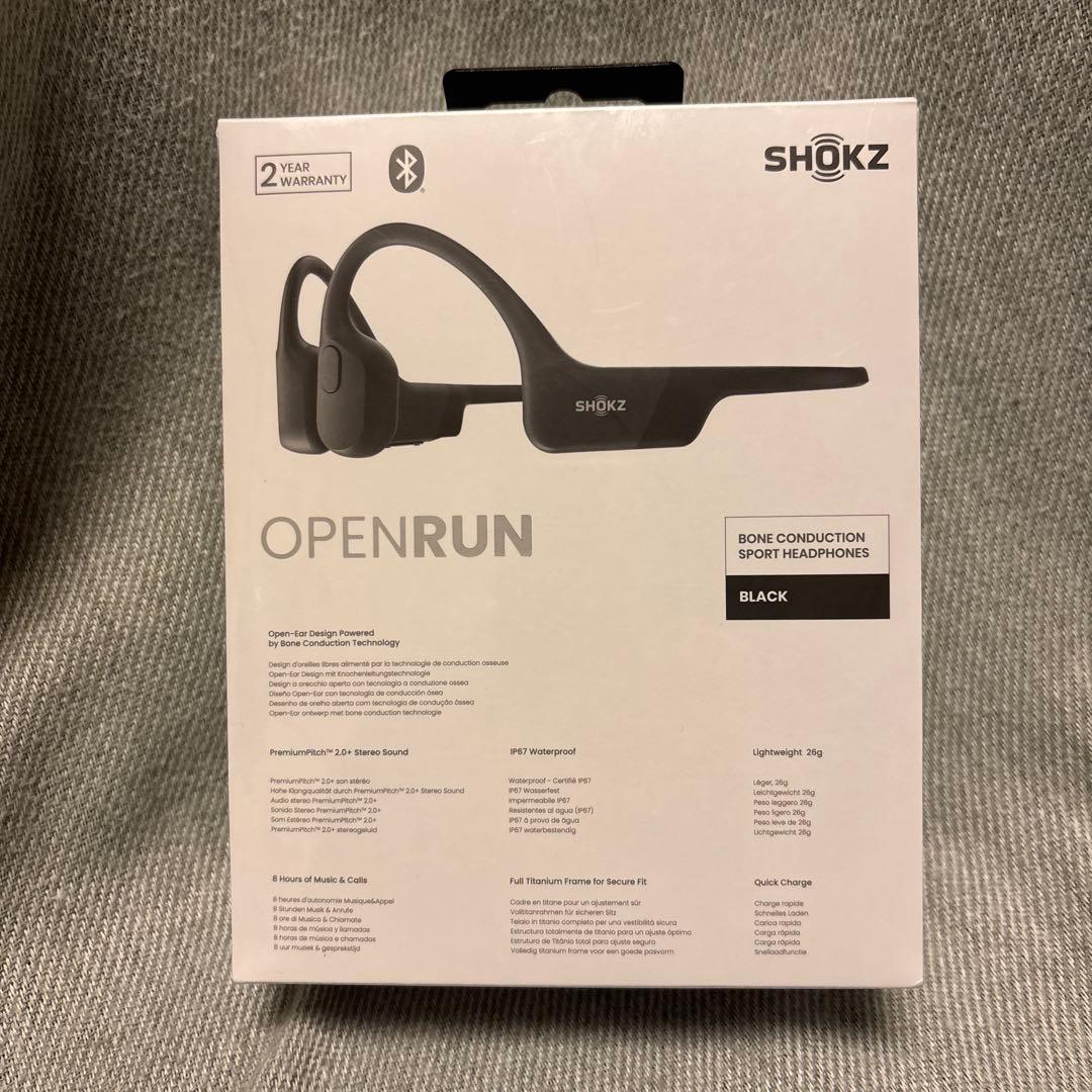 【新品未開封】SHOKZ OpenRun 骨伝導イヤホン ブラック
