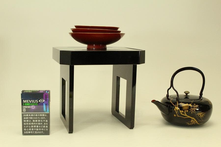 梅蒔絵 お屠蘇 揃 銚子 盃三 台 美品 正月 節句(ZE527)