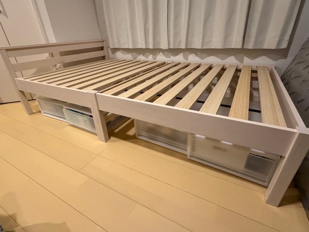 購入前コメント必須 ニトリ　頑丈すのこベッド セミダブル ウォッシュホワイト