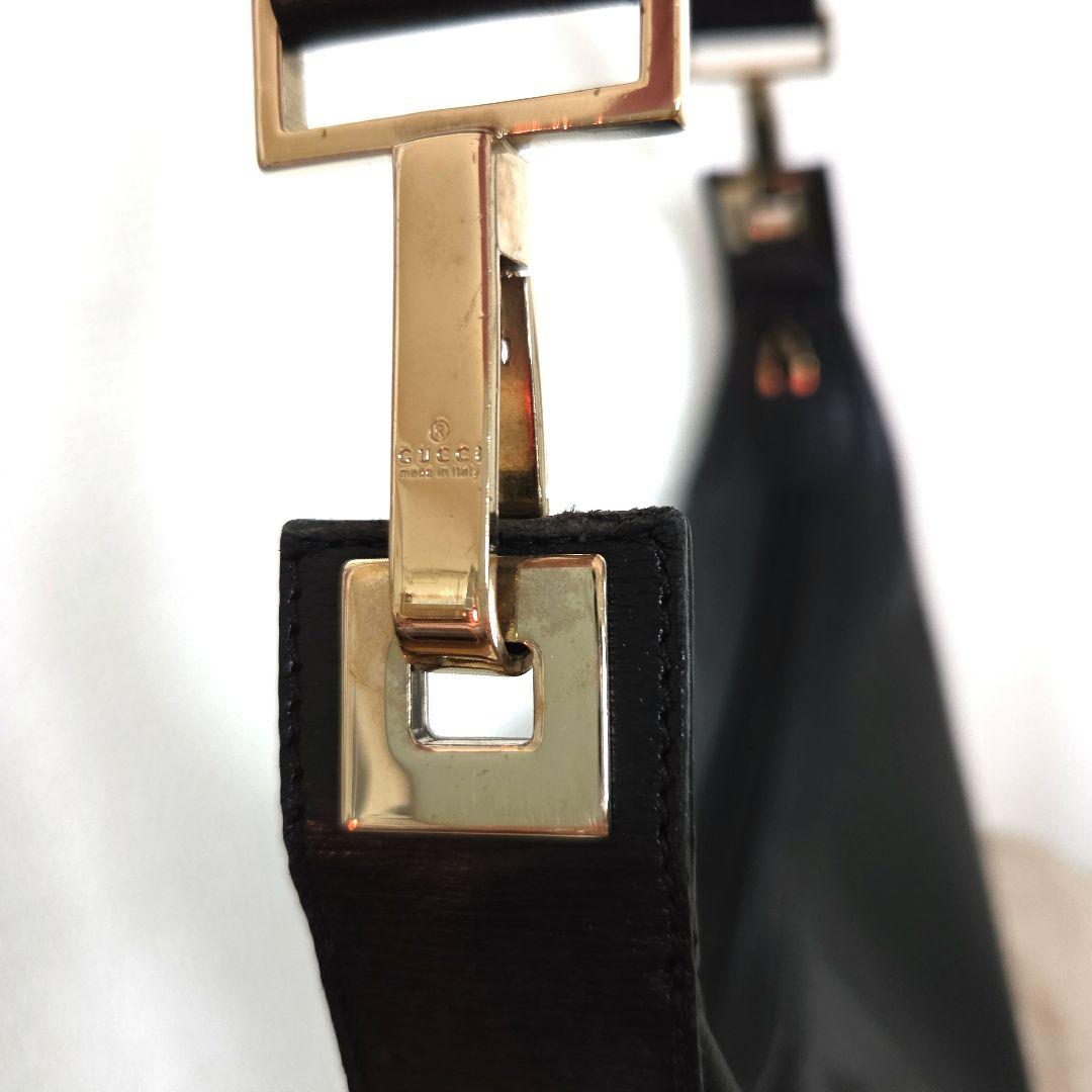 GUCCI グッチ☆ワンショルダーバッグ オールレザー ブラック プレート