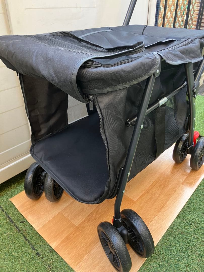 HeyDear ペットカート バギー 黒 中型犬や多頭飼い用