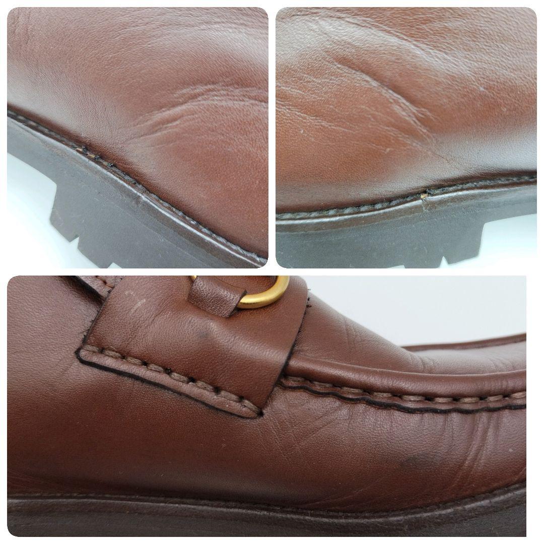 GUCCI グッチ ホースビット 厚底 ローファー ブラウン UK7 本革