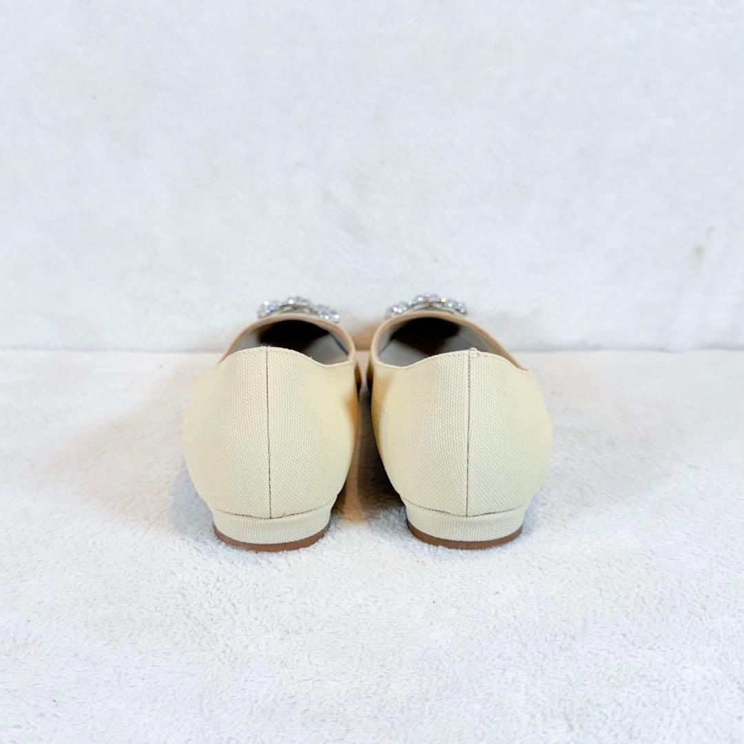 マノロブラニク ハンギシ パンプス フラットシューズ ベージュ 25cm