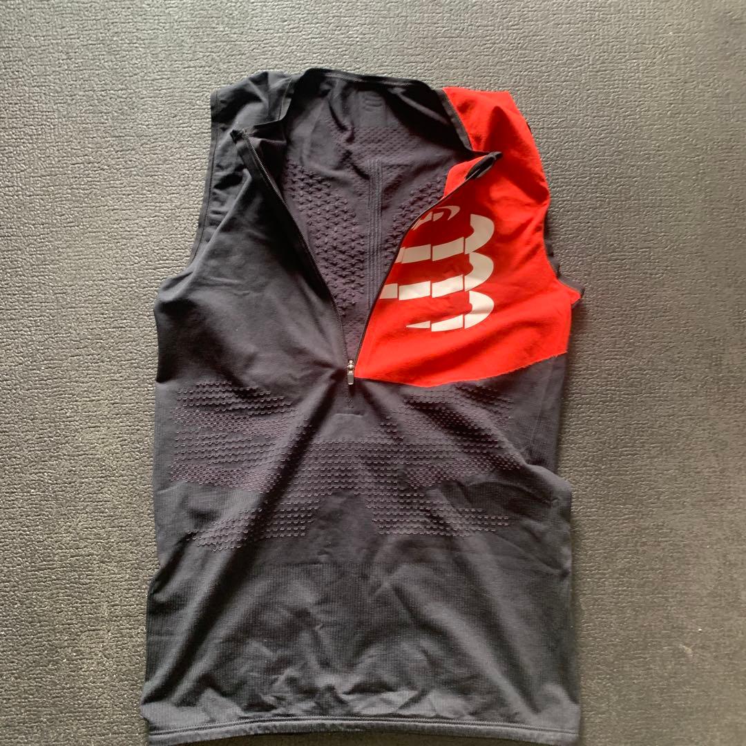 【美品】COMPRESSPORT ノースリーブ トレイルランニングシャツ